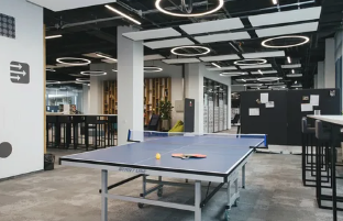 Shared desks and open space